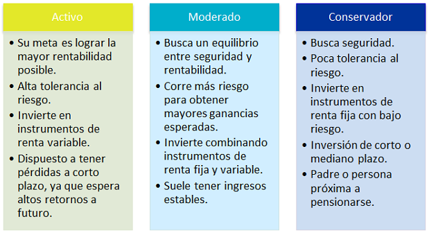 Infografía perfiles de inversionista